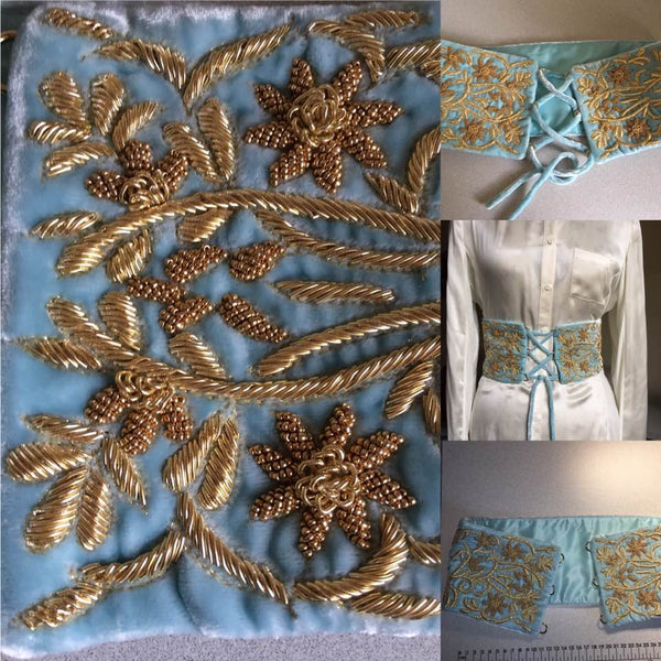 Hand embroidered adjustable belt/corset STYLE 102