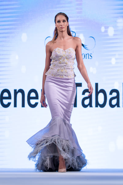 Hand embroidered velour corset STYLE 103