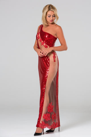 One shoulder Asymmetric Goddess dress STYLE 09